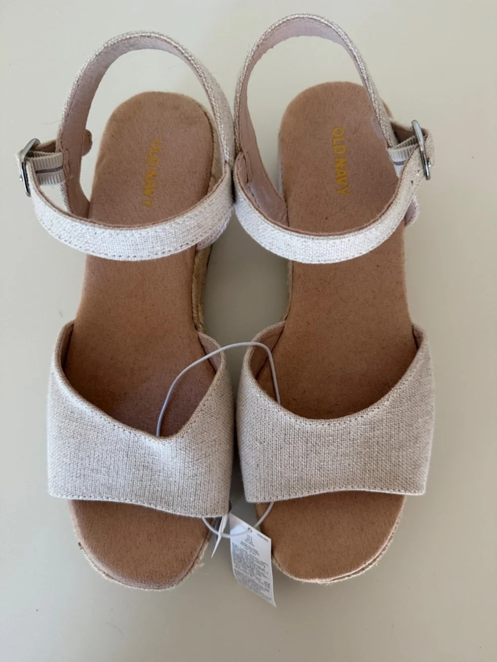 Old Navy Light Beige Linen Espadrille Slingback Sandals - Light Beige - Picture 1 of 11